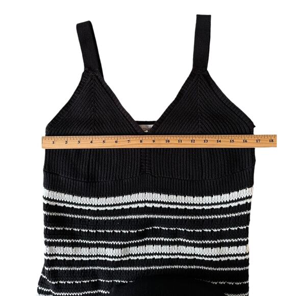 Casa Cabana Junior's Sleeveless Maxi Sweater Dress Size XL Black & White Striped - Picture 7 of 8